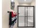 A close-up of a glass-enclosed shower with modern fixtures and sleek black trim at 50 N Nolan Park Dr, Selma, NC 27576