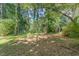 A spacious backyard featuring mature trees, creating a serene and shaded environment at 612 Locust Ln, Raleigh, NC 27603