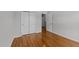Bedroom featuring hardwood floors and closet at 6809 Middleboro Dr Dr, Raleigh, NC 27612