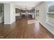 Open-concept kitchen with dark cabinetry, stainless steel appliances, and a large island for cooking at 1092 Adams Point Dr, Garner, NC 27529