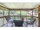 Charming screened porch with a glass table and comfortable chairs, perfect for enjoying the outdoors at 1822 Atterbury Ln, Durham, NC 27712