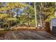 Relaxing wooded backyard with a deck overlooking a tranquil and beautiful natural landscape at 2106 White Pond Ct, Apex, NC 27523