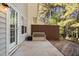 Backyard featuring a concrete patio next to the siding of the house at 2106 White Pond Ct, Apex, NC 27523