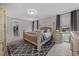 Lovely main bedroom features a neutral color palette, plush carpet and adjoins walk-in closet at 22 Combine Trl, Benson, NC 27504