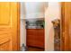 Storage room off of closet with shelving, wood floors and lots of storage space at 28 Benchmark, Pittsboro, NC 27312