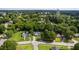 An aerial view of a charming home nestled among lush greenery in a peaceful neighborhood at 308 E Gilbreath St, Graham, NC 27253