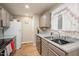 Well-maintained kitchen featuring neutral cabinets and a stainless steel sink at 3622 Colchester St # 17, Durham, NC 27707