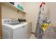 This laundry room has a large washing machine, a shelf and a ladder at 3622 Colchester St # 17, Durham, NC 27707