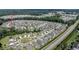 Panoramic aerial view of the neighborhood, highlighting the home's location in a Gathering-friendly community at 405 Bramble Ln, Clayton, NC 27527