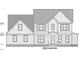 Blueprint illustrates the front elevation with architectural details, windows, siding, and entrance design at 49 Cloudview Ct, Pittsboro, NC 27312