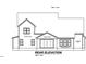 Blueprint depicts the home's rear elevation, illustrating windows, siding, and architectural design at 49 Cloudview Ct, Pittsboro, NC 27312