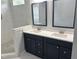 Bathroom showcases a double vanity and walk-in shower at 50 Leah Ln, Louisburg, NC 27549