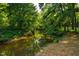Scenic creek view with lush green trees reflecting in the water at 8200 Bromley Rd, Hillsborough, NC 27278