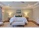 Comfortable Main Bedroom features a king bed, soft lighting, and a neutral color palette at 1009 Margarets Ln, Raleigh, NC 27614