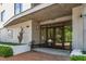 Inviting entrance with glass doors, brick pathway, and clean, modern design at 105 Chatham Walk Ln # 304, Cary, NC 27511