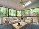 Cozy screened porch with comfortable seating and natural light at 108 S Drawbridge Ln, Cary, NC 27513