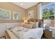 Serene bedroom featuring soft lighting, stylish decor, and a comfortable bed at 1204 Sparkling Lake Dr # 20, Apex, NC 27523