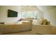 Inviting living room boasts a large sectional sofa, modern lighting, and a wall-mounted TV at 1620 Hunting Ridge Rd, Raleigh, NC 27615