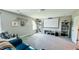 Spacious entertainment room with a large projection screen and comfortable seating at 192 Waterpine Dr, Garner, NC 27529