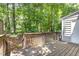 View from the deck, surrounded by trees and greenery offering privacy and tranquility at 303 Applecross Dr, Cary, NC 27511