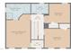Second floor layout showing primary bedroom with bath, plus two additional bedrooms and a bath at 3421 Tunas St, Raleigh, NC 27616