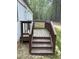 Close up of the wooden deck with stairs at 4025 Royal Dr, Franklinton, NC 27525