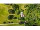 Aerial view of a home on expansive lot surrounded by mature trees and greenery at 4345 Mcintyre Rd, Gibsonville, NC 27249