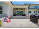Large open patio area featuring a vaulted covered area with outdoor ceiling fan at 940 Rivers Edge Dr, Graham, NC 27253