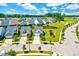 Neighborhood aerial showcasing well-maintained homes and landscaping in a desirable location at 1004 Sounding Ln, Durham, NC 27703