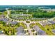 Aerial view highlighting the community amenities and the surrounding neighborhood at 1004 Sounding Ln, Durham, NC 27703