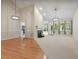 Spacious living room with hardwood flooring, neutral paint, and a gas fireplace at 125 Chimney Rise Dr, Cary, NC 27511