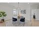 Dining area showcasing a round table with stylish chairs and modern artwork on the wall at 1400 Gathering Park Cir # 301, Cary, NC 27519