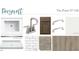 Image showcases design selections for a bathroom including countertop, flooring, and tile samples at 2864 Quarry Rd # 168, Rolesville, NC 27571