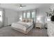 Serene primary bedroom showcasing a comfortable bed, soft lighting, and ample closet space at 3636 Water Mist Ln, Raleigh, NC 27604