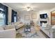 Inviting living room featuring hardwood floors, a fireplace, and comfortable seating at 4203 Overcup Oak Ln, Cary, NC 27519