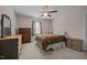 Cozy bedroom with a ceiling fan, carpet, and traditional-style furniture at 545 Olivia Way, Selma, NC 27576