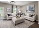 Bright living room with neutral tones, cozy seating, and contemporary decor at 601 Rockwater Path, Durham, NC 27713