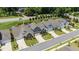 Aerial image of a neighborhood featuring new construction homes with well-maintained landscaping at 705 Churton Pl, Cary, NC 27518