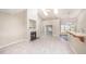 Bright living room with fireplace, french doors, and bar seating at 8007 Crookneck Dr, Angier, NC 27501
