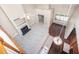 Open concept living space with fireplace, tile flooring, and eat-in kitchen, as viewed from above at 8007 Crookneck Dr, Angier, NC 27501