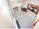 Open concept living space with fireplace, tile flooring, and eat-in kitchen, as viewed from above at 8007 Crookneck Dr, Angier, NC 27501