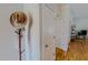 Hallway featuring hardwood floors and a coat rack at 90 S Old Lantern Rd, Timberlake, NC 27583