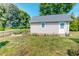 Exterior view of a backyard shed or garage with a well-maintained lawn at 90 S Old Lantern Rd, Timberlake, NC 27583