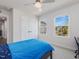 Bedroom with windows, closet, ceiling fan, and lots of natural light at 100 Haddonfield Ct, Franklinton, NC 27525