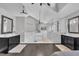 Luxurious main bathroom with double vanities, soaking tub, walk-in shower, and modern fixtures at 101 Ferndale Ct, Clayton, NC 27520