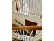 Stairway with white railing and neutral carpeting leading to other levels at 1121 Brookhill Way, Cary, NC 27519