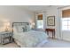 Cozy bedroom with a comfortable bed, stylish side tables, and natural light from two windows at 1830 Wilshire Ave, Raleigh, NC 27608