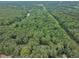 Beautiful aerial view showcasing the lush tree coverage and the nearby creek or lake at 2095 Woodberry Dr, Clayton, NC 27527