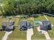 Aerial view of the property showcasing the backyard, shed, and pool at 2223 Copper Pond Way, Fuquay Varina, NC 27526