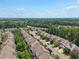 Expansive aerial view of a community with lush green trees, well-maintained roads, and manicured lawns at 2323 Pindos Dr, Cary, NC 27519